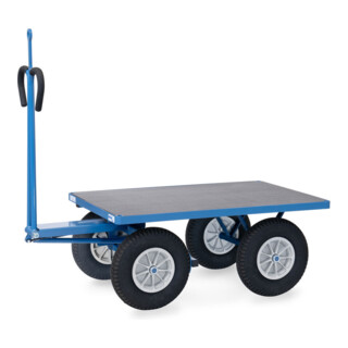 fetra Handpritschenwagen 6404PZ mit Zugöse blau pulverbeschichtet