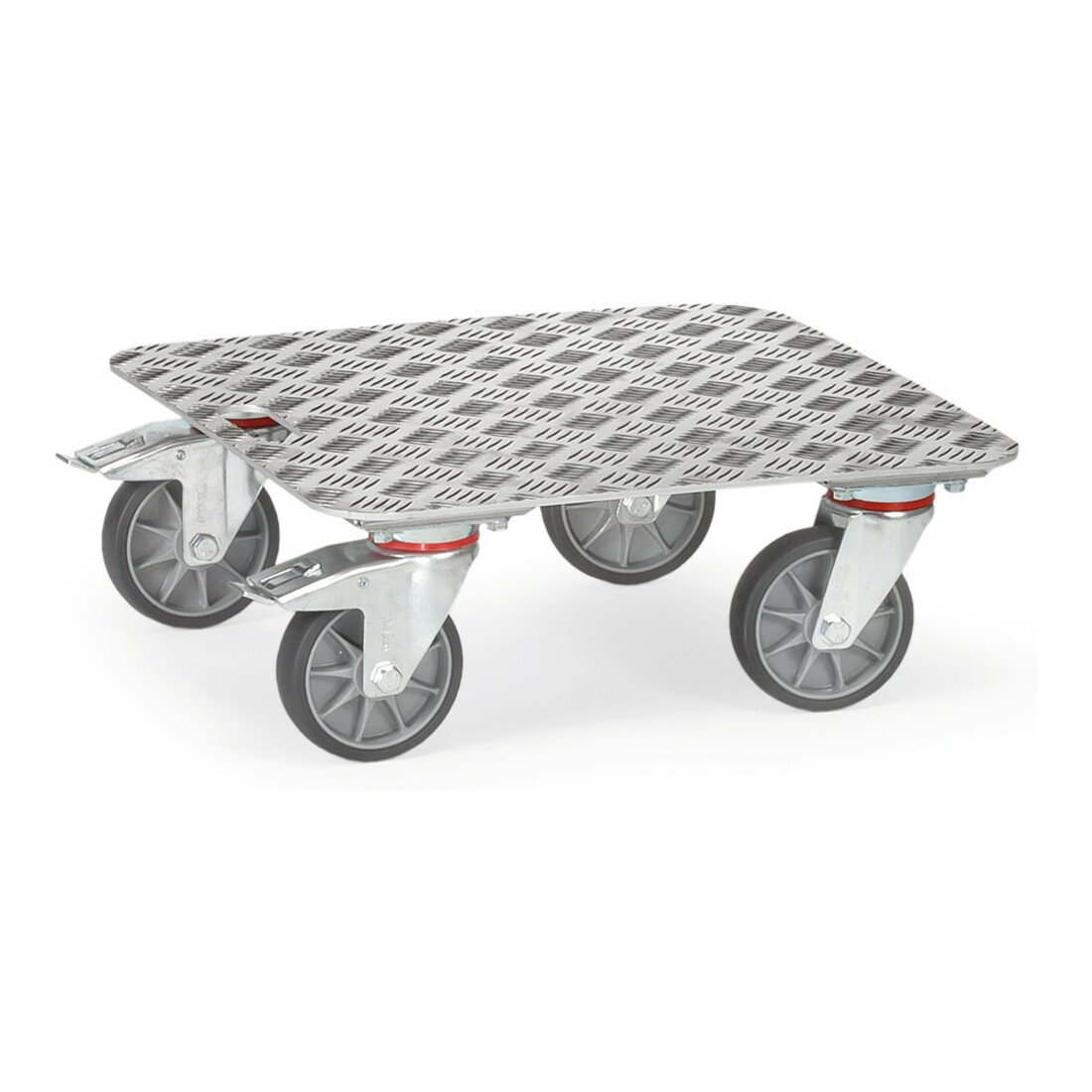 fetra KF 10 Kistenroller - ALU-Quintettblech für Transport von Kisten bis zu 600 x 400 mm mit vier Lenkrollen und Aluminiumplatte, 1187