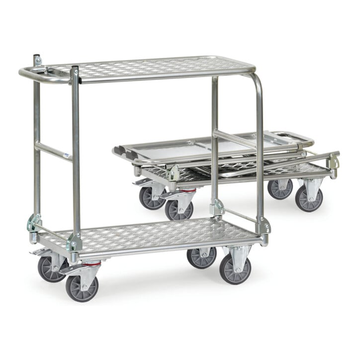 fetra Klappwagen KW 5 Alu, Tragkraft 200kg, TPE-Reifen, 2 klappbare Bügel, klappbare Tischplattform