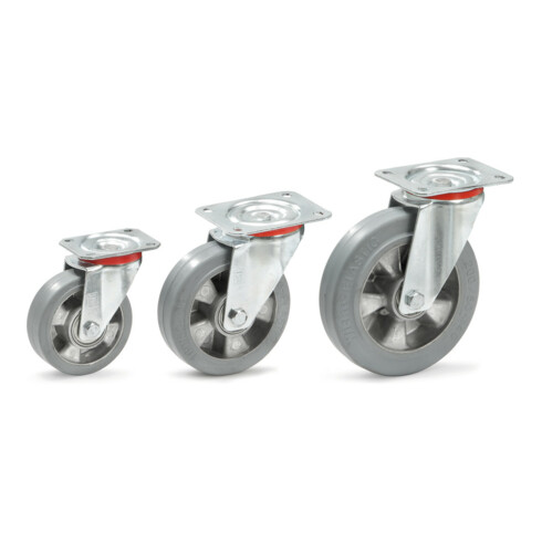 fetra Lenkrolle Elastic-Vollgummi 160x50mm - Tragkraft 300kg