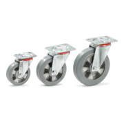 fetra Lenkrolle Elastic-Vollgummi 160x50mm - Tragkraft 300kg