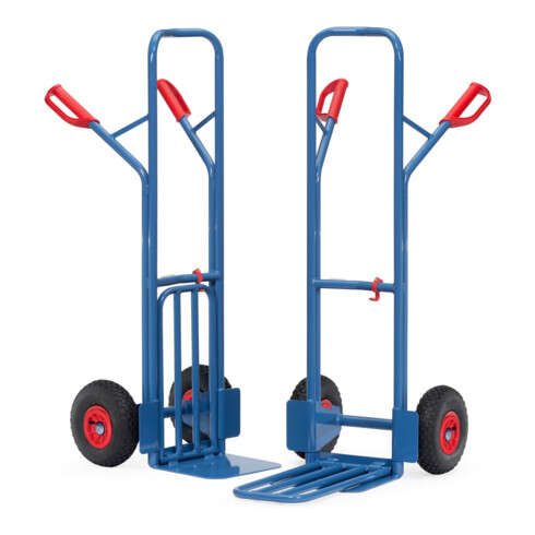 fetra Paketkarre 300 kg Tragkraft, Höhe 1300 mm, Stahlblech- und Klappschaufel