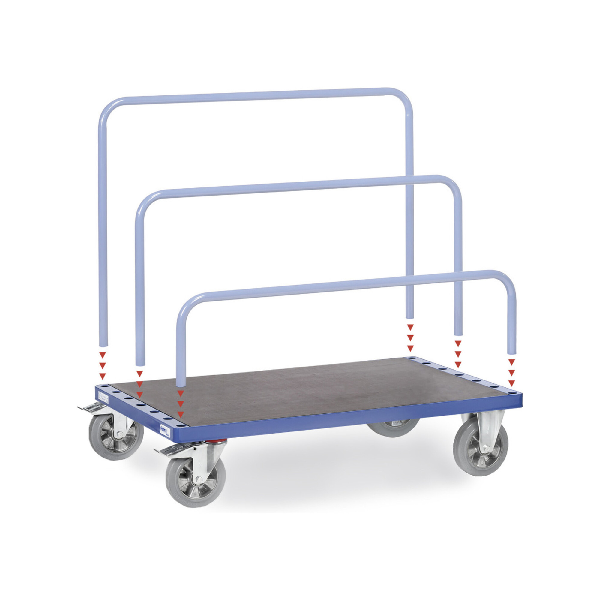 fetra Plattenwagen 4463-1 - ohne Bügel - Tragkraft 1200kg Elastic-Reifen