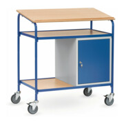 fetra Pupitre roulant 5838 avec surface d'écriture et armoire en acier-2