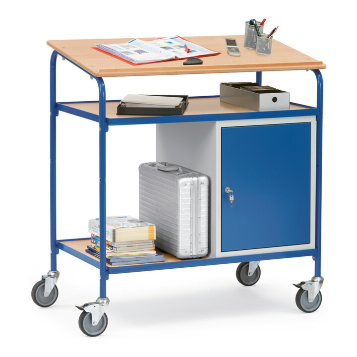 fetra Pupitre roulant 5838 avec surface d'écriture et armoire en acier