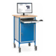 fetra Pupitre roulant 5839 avec surface d'écriture horizontale et armoire en acier