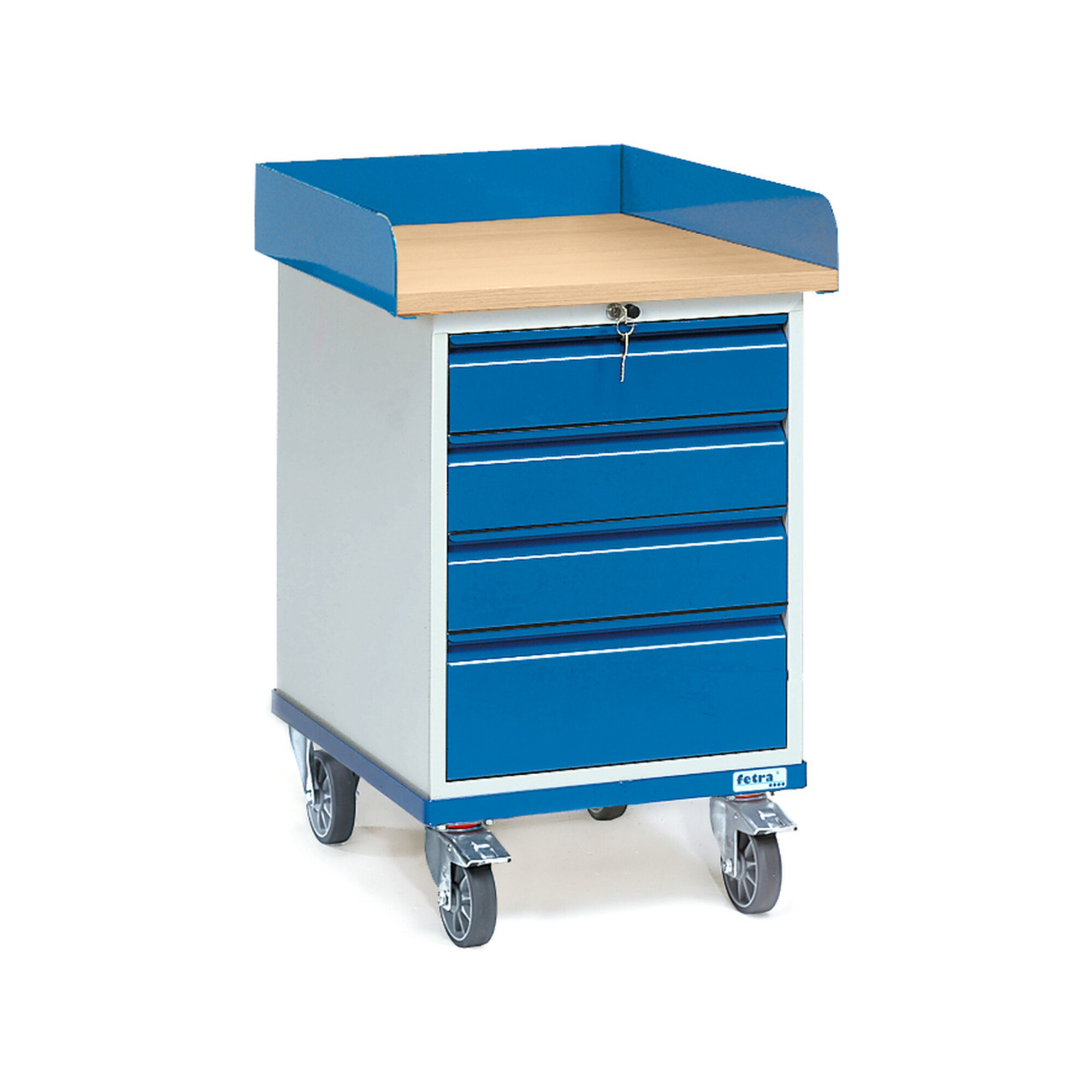 fetra Rollschrank mit Arbeitsplatte 2446 mit Umrandung und 4 Schubladen