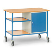fetra Rolltisch 5864 mit verschließbarem Stahlschrank und 2 Ablageböden-2