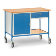 fetra Rolltisch 5866 mit verschl. Stahlschrank und verschl. Schublade-2
