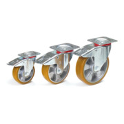 roulette fetra swivel avec frein, pneus polyuréthane, double stop-2