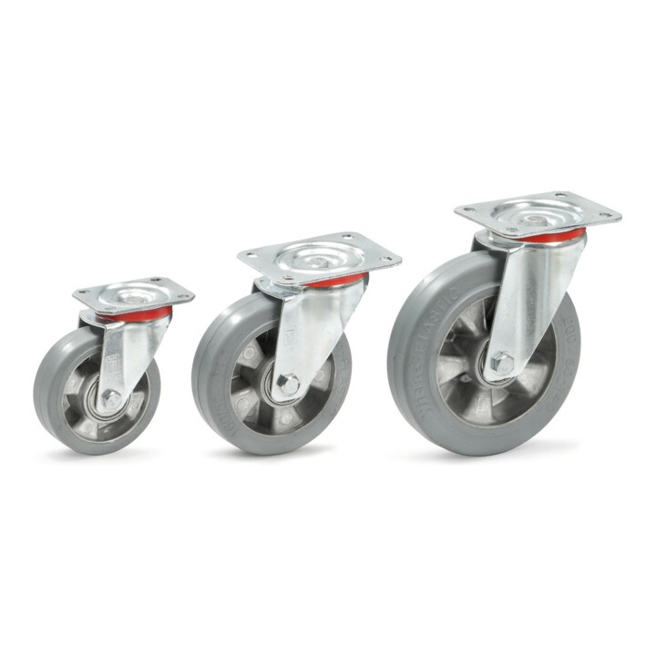 fetra Roulette pivotante en caoutchouc plein élastique 125x40mm - charge max. 200kg