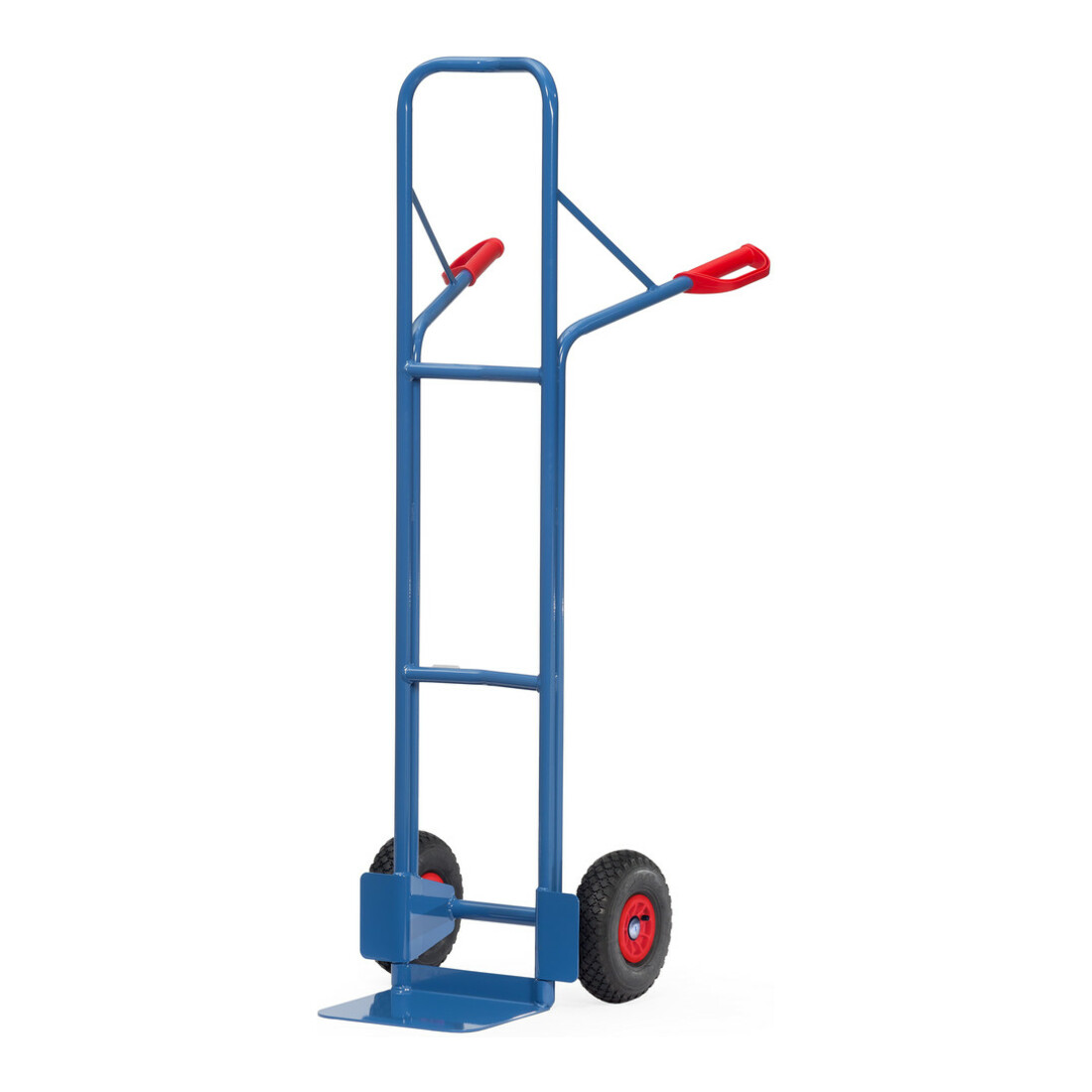 fetra B1327L Stahlrohr-Sackkarre aus Stahl mit Pulverbeschichtung und Schaufel (Tragkraft:300 kg, Luftbereifung, Schaufel:35x25 cm)