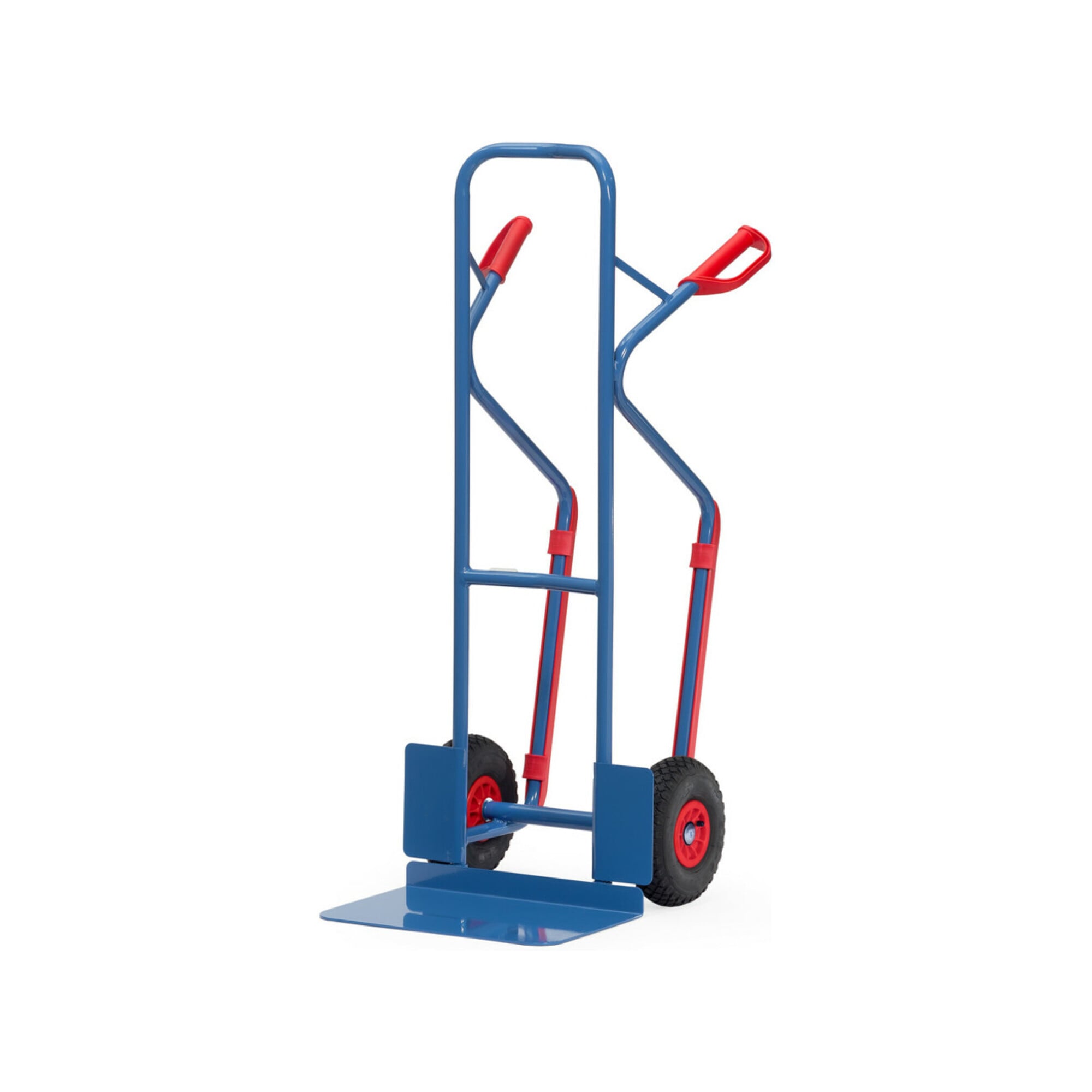fetra B1331L Stahlrohr-Sackkarre mit Luftbereifung, Tragkraft 300 kg, Sicherheitsgriffe