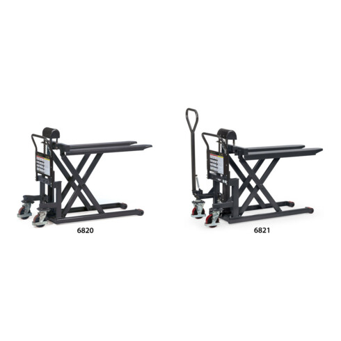 fetra Transpalette à ciseaux 6820 - force 500kg pneus polyuréthane