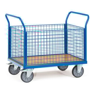 fetra Vierwandwagen, TPE-Reifen, bis 600 kg, mit 4 Wänden aus Drahtgitter