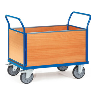 fetra Vierwandwagen, TPE-Reifen, bis 600 kg, mit 4 Wänden aus Holz