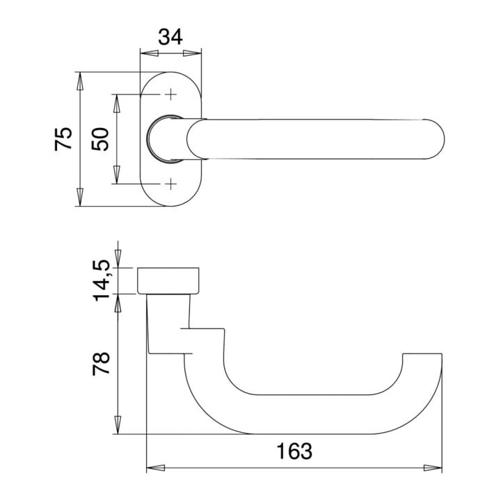Feuerschutzdrückerlochteil 1130/2133 VA EST ger.4-KT.9mm EDI