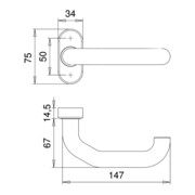 Feuerschutzdrückerlochteil 1800/2133 VA EST gekr.4-KT.9mm EDI-3