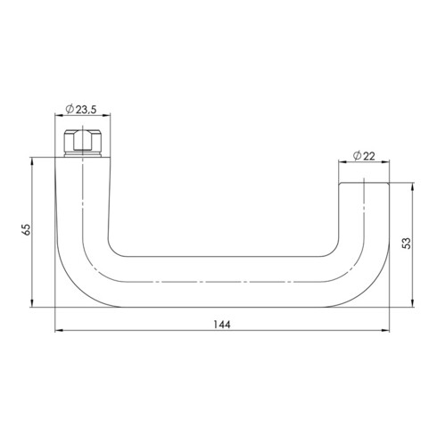 Feuerschutzdrückerlochteil 8100 ALU FS 9mm Alu.F1 ger.4-KT.9mm