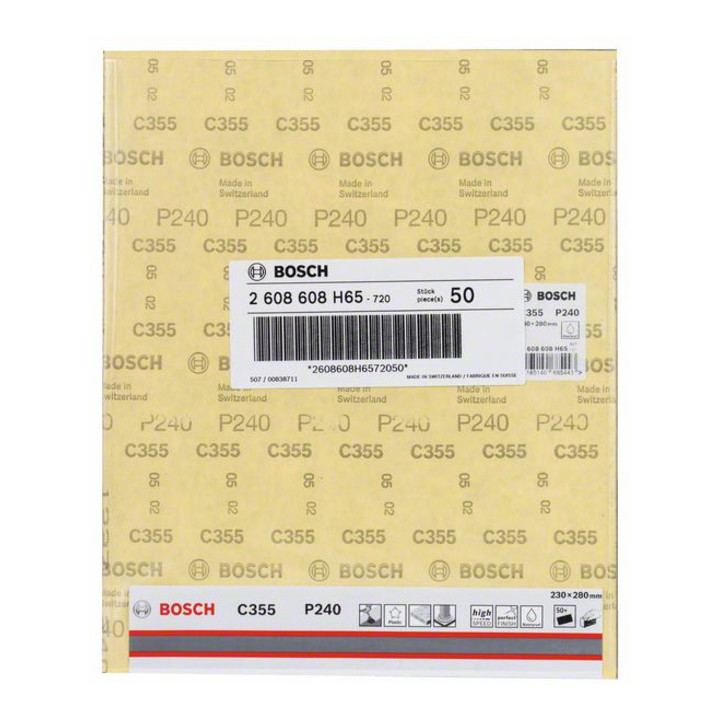 Feuille abrasive Bosch C355 feuille abrasive en papier 230 x 280 mm 240
