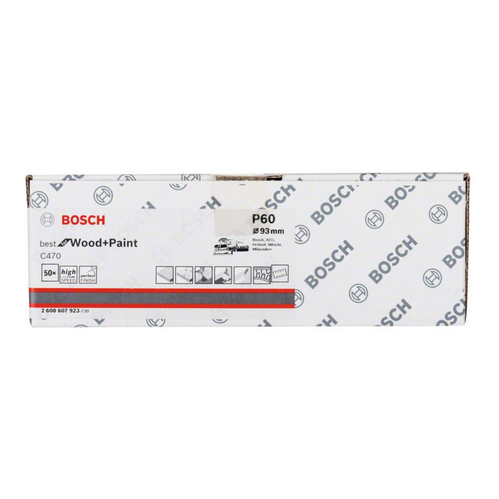 Bosch feuille abrasive C470, 8 trous, velcro, 93 x 186 mm, 60