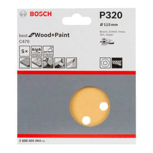 Feuille abrasive Bosch C470 8 trous Velcro