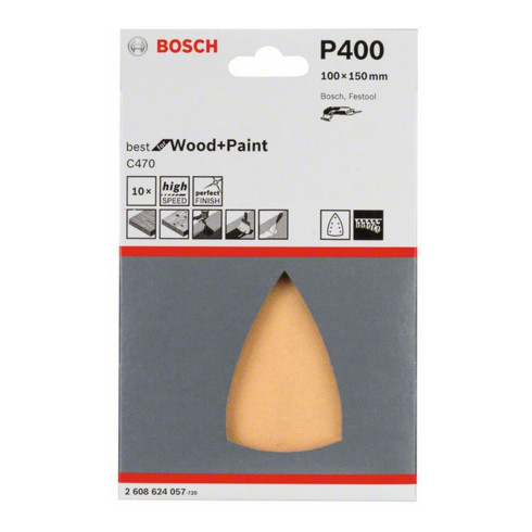 Feuille abrasive Bosch C470 100x150 7 trous