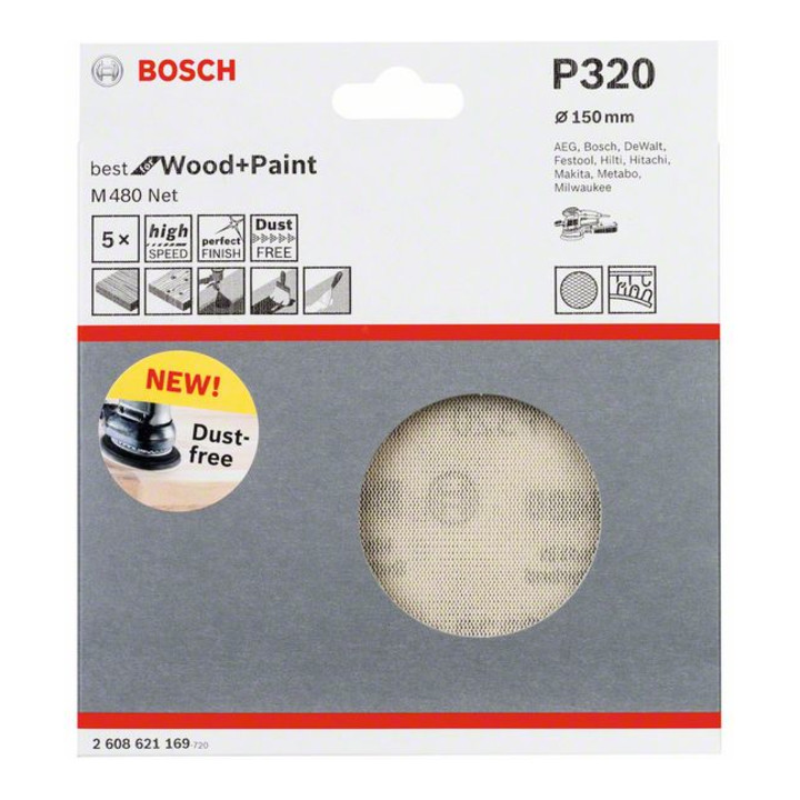 Feuille abrasive Bosch M480 Net Disc