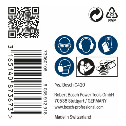 Feuille abrasive Bosch M480 Net, Idéal pour le bois et la peinture, 115 x 230 mm, 180