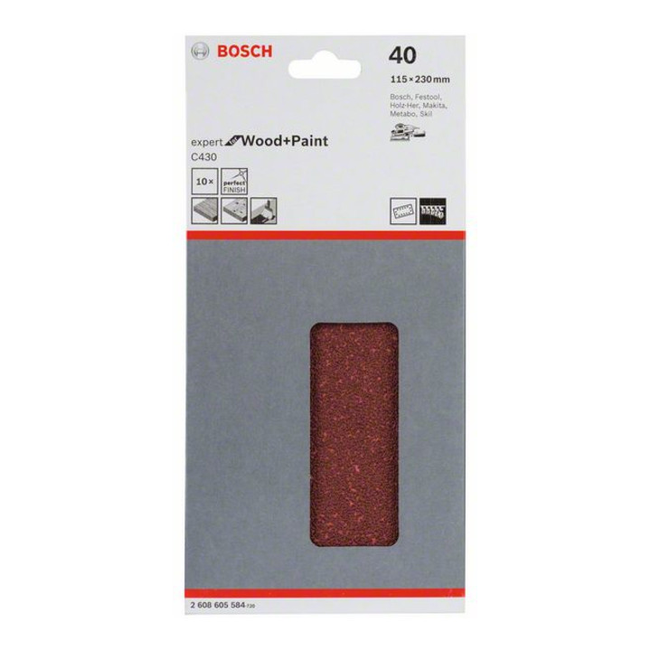 Feuille abrasive C430, pack de 10 115 x 230 mm, 60