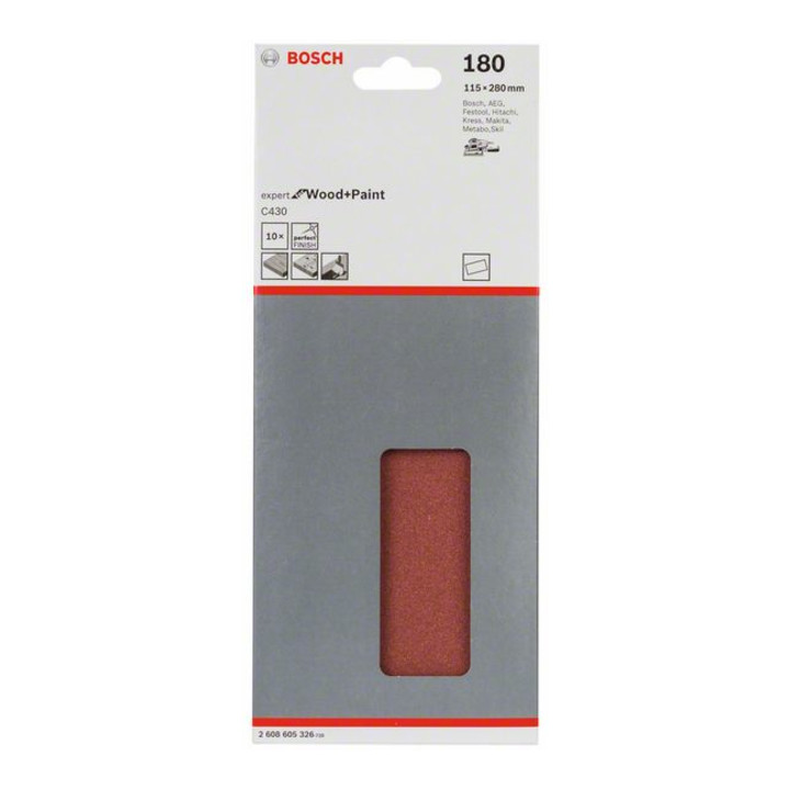 Feuille abrasive C430, pack de 10 115 x 280 mm, 180