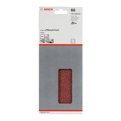 Feuille abrasive C430, pack de 10 115 x 280 mm, 60