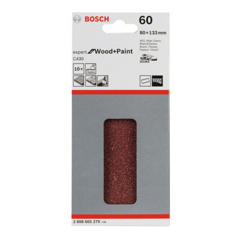 Feuille abrasive Bosch C430 80x133