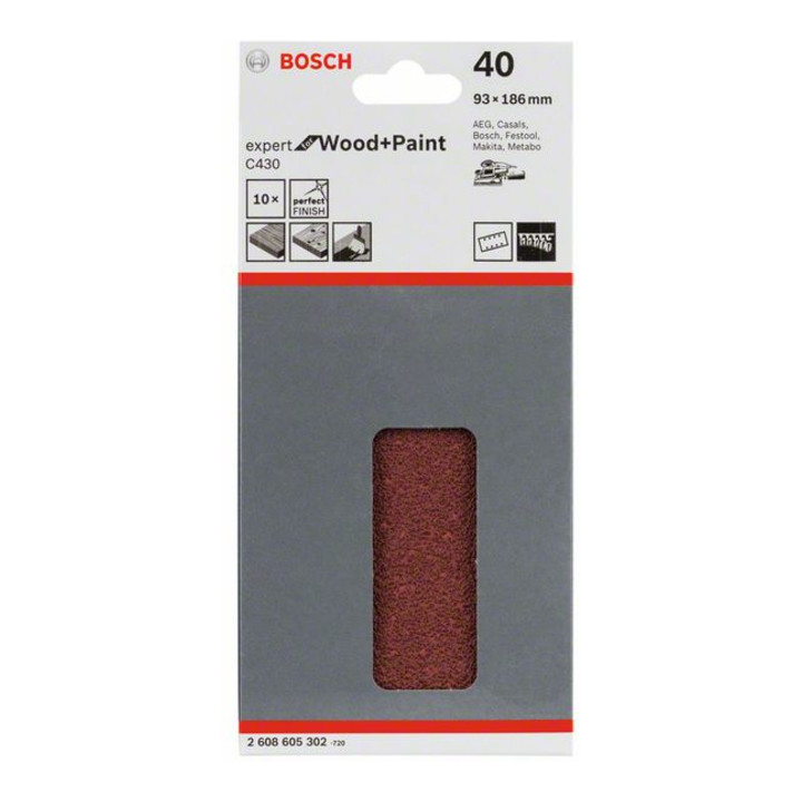 Feuille abrasive Bosch C430, 8 trous