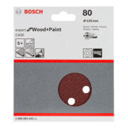 Feuille abrasive C430, pack de 5 125 mm, 80-2
