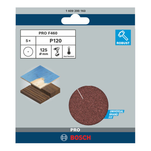 Papier abrasif Bosch F460 serré pour machines de perçage