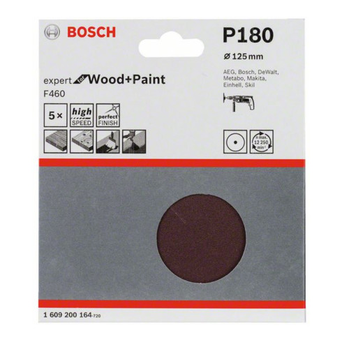 Papier abrasif Bosch F460 serré pour machines de perçage