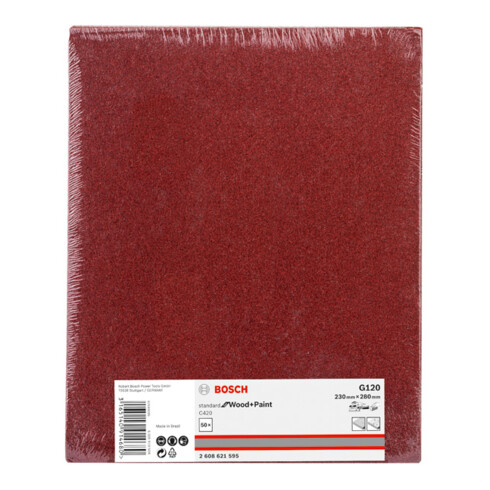 Feuille abrasive papier Bosch C420 Standard pour Bois et Peinture 230 x 280 mm 80 280 mm 230 mm