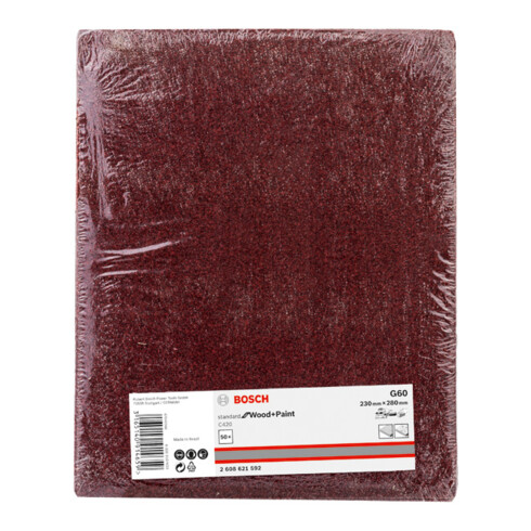 Feuille abrasive papier Bosch C420 Standard pour Bois et Peinture 230 x 280 mm 80 280 mm 230 mm
