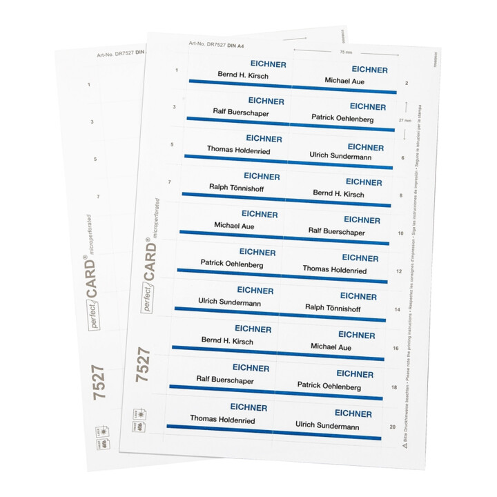 Feuille d'impression vierge Eichner pour plaques nominatives EICHNER Metallic