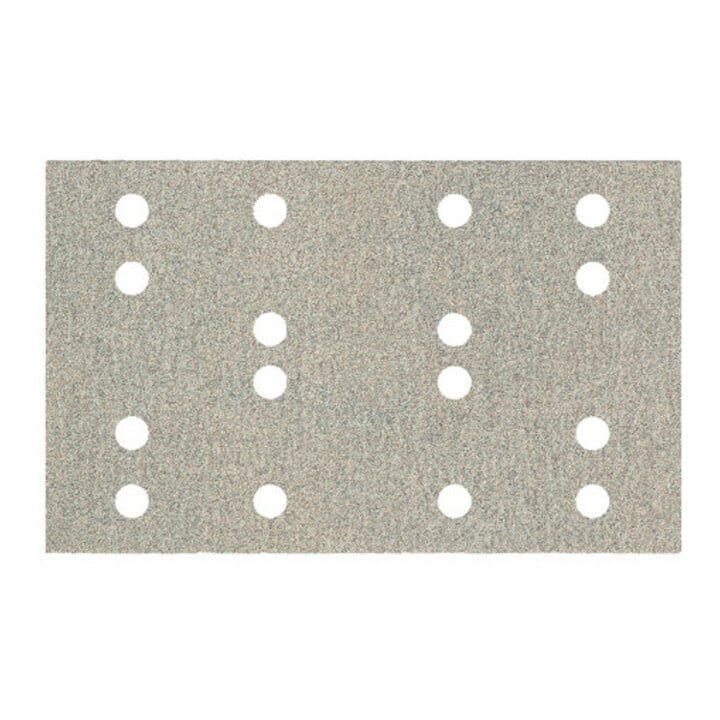 Feuilles abrasives auto-agrippantes Metabo 80 x 133 mm, P 80, 16 trous, avec fixation auto-agrippante (SRA)