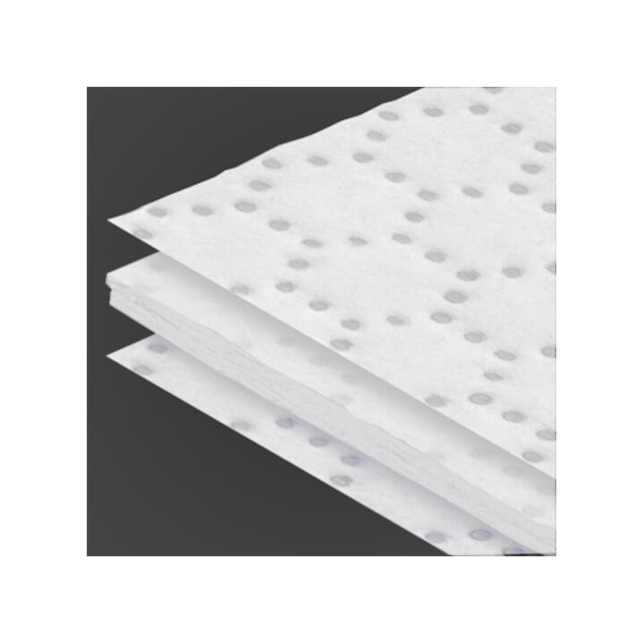 Feutre absorbant d'huile 3 couches, carton, blanc, capacité 23,9L élevée