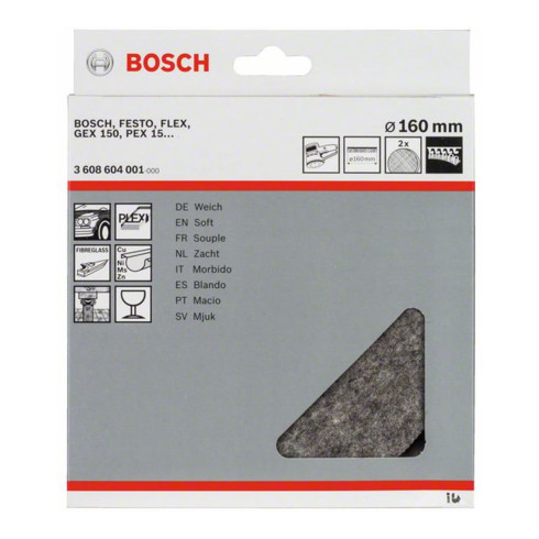 Feutre de polissage Velcro Bosch pour ponceuse orbitale aléatoire