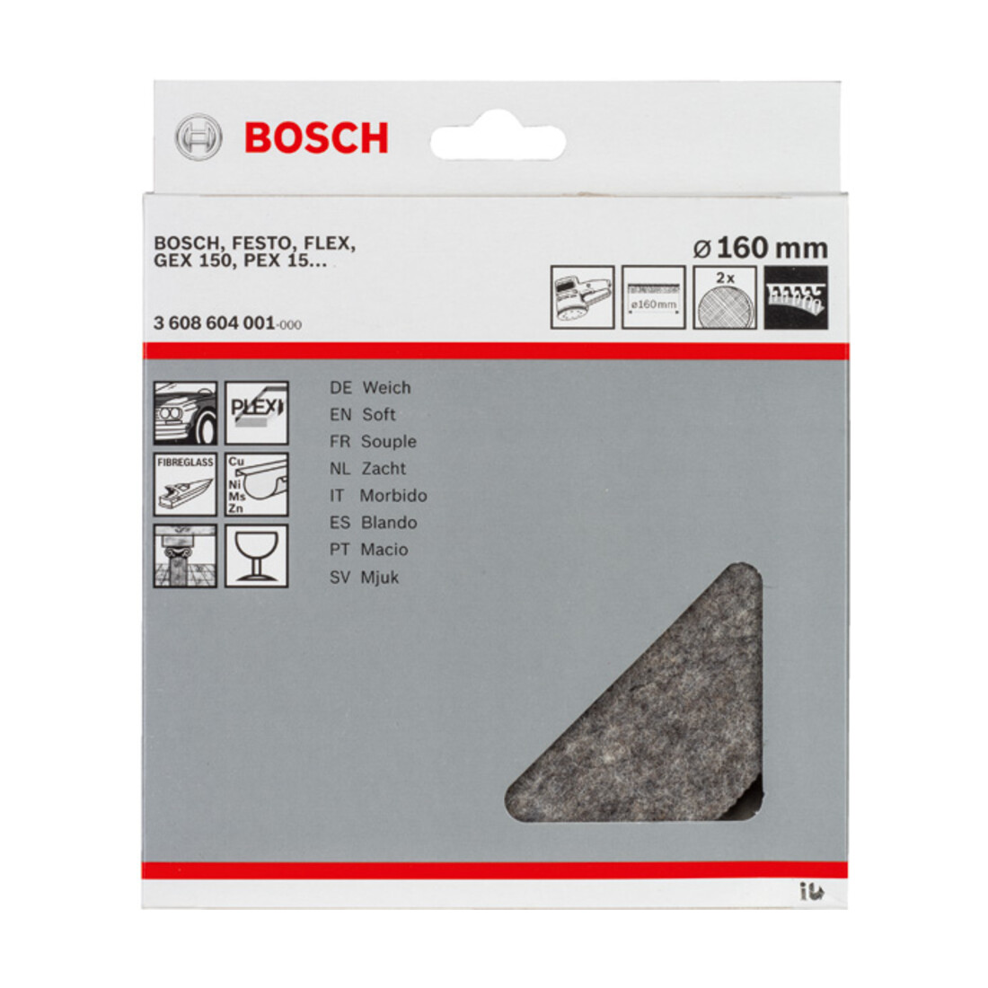 Feutre de polissage Velcro Bosch pour ponceuse orbitale aléatoire