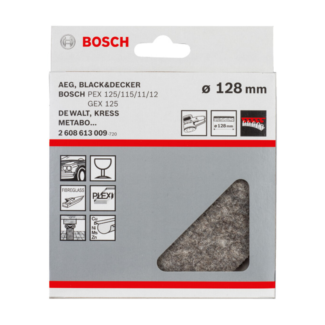 Feutre de polissage Velcro Bosch pour ponceuse orbitale aléatoire