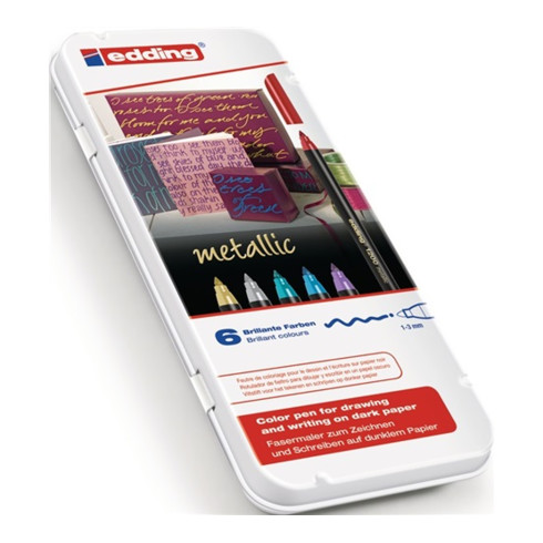 Feutres de coloriage 1200 colourpen metallic assortiment de couleurs graduation