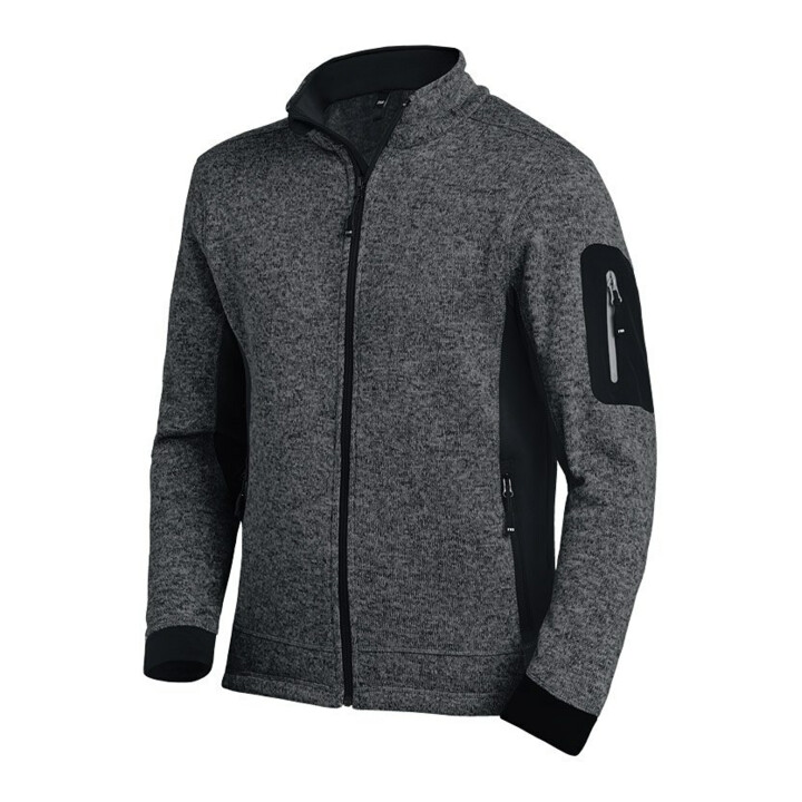 FHB CHRISTOPH Strick-Fleece-Jacke Herren anthrazit-schwarz Gr. 2XL