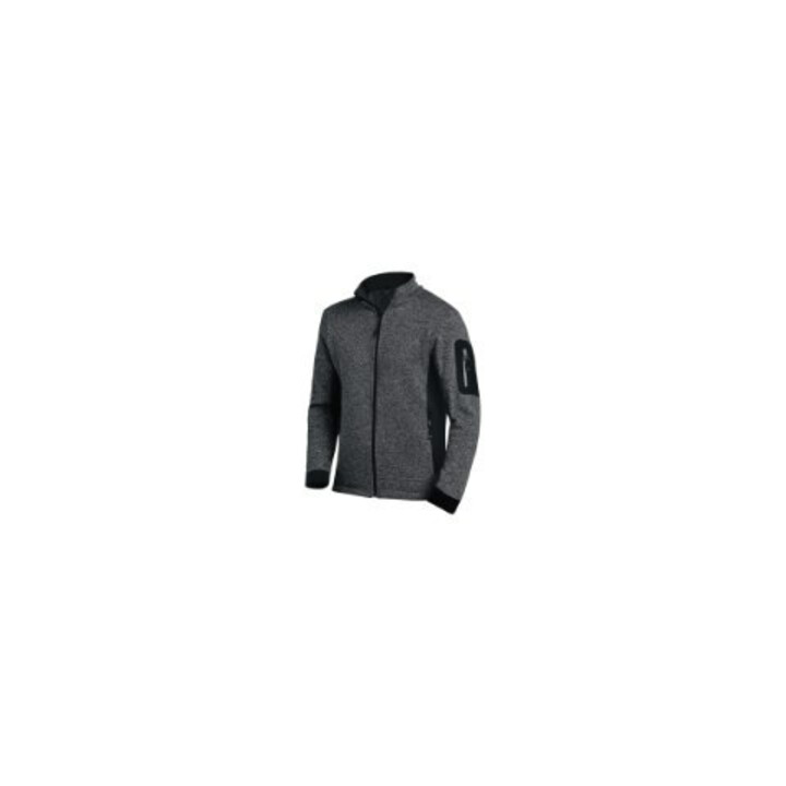 FHB CHRISTOPH Strick-Fleece-Jacke Herren anthrazit-schwarz Gr. 2XL