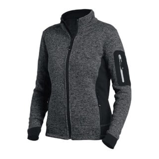 FHB Damen-Jacke MARIEKE Strick-Fleece anthrazit-schwarz 3XL