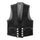 FHB Gilet de corporation FRITZ noir 44 Trenkercord triple fil avec cuir véritable